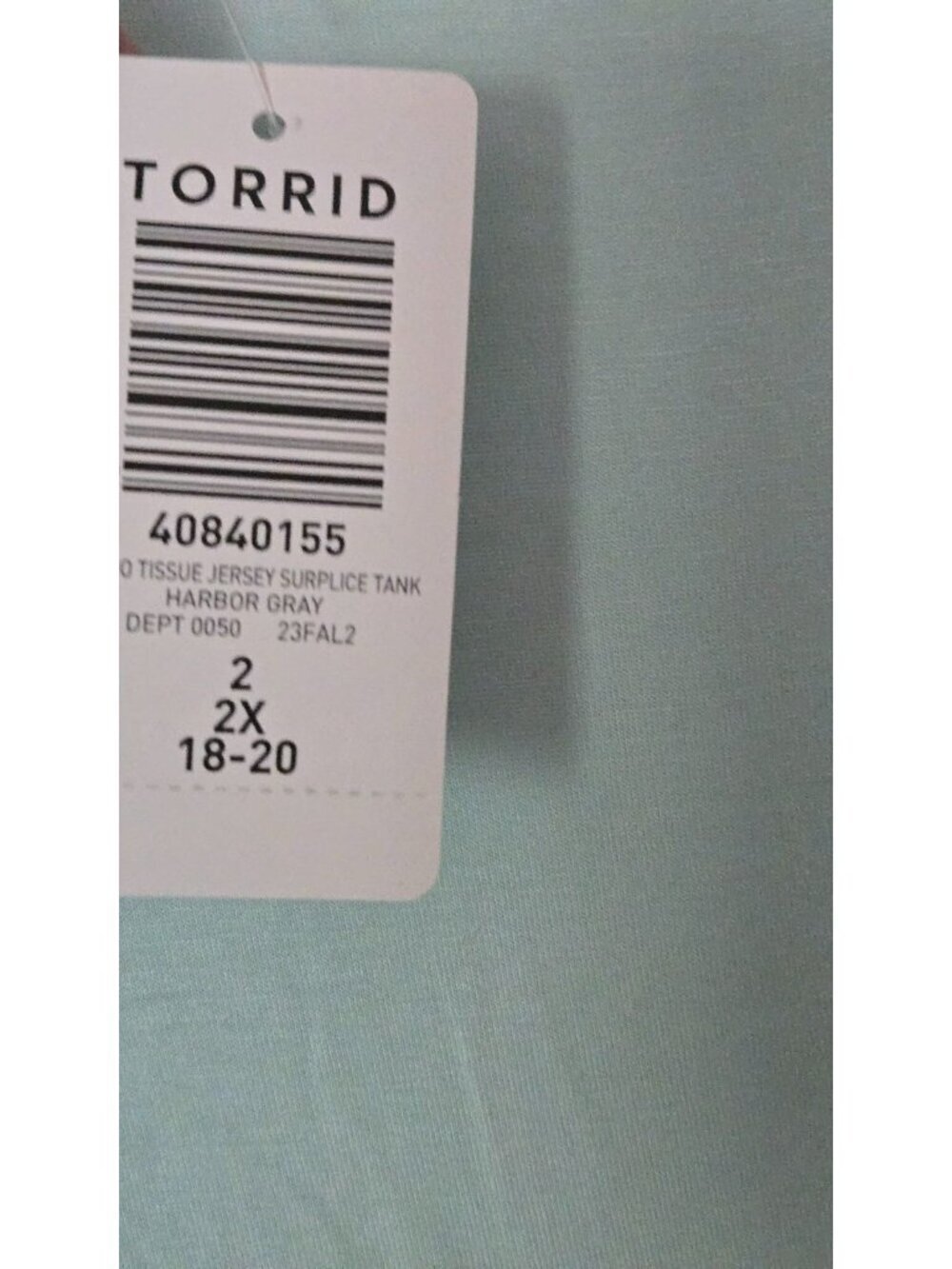 Torrid studio tissue jersey surplice tank top harbor gray green size 2X 18-20 - Picture 6 of 10